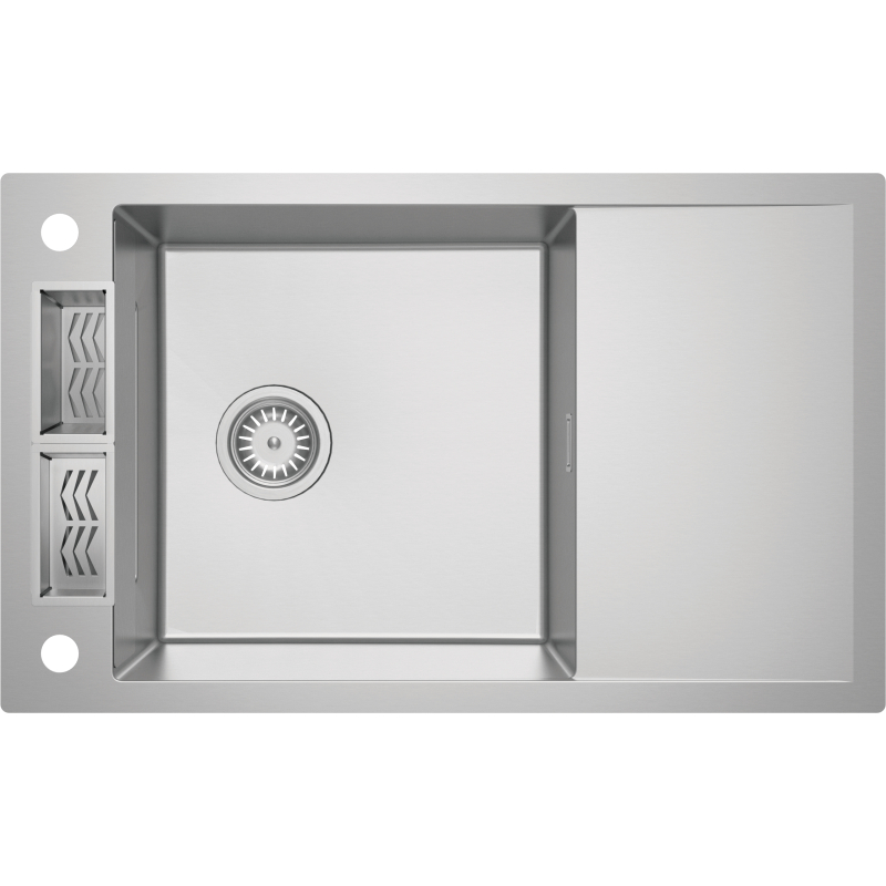 Zlewozmywak stalowy 1-komorowy z ociekaczem Magnetic stal szczotkowana DEANTE ZRM0113