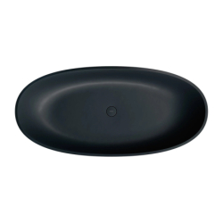 Wanna wolnostojąca z przelewem, 160 x 75 cm, Shell m+ Black lava mat OMNIRES SHELLWWZPBLV