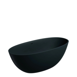Wanna wolnostojąca z przelewem, 160 x 75 cm, Shell m+ Black lava mat OMNIRES SHELLWWZPBLV