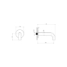 Wlewka wannowa ścienna, mosiądz szczotkowan Y Mosiądz szczotkowany OMNIRES WDY-SBSB