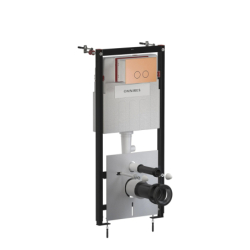 Set- strongframe stelaż podt. z eco spłuk. r45 stal. przy. spł., Eco flush set Miedź szczotkowana OMNIRES STFWCECO1R45-RCPB