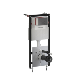 Set- strongframe stelaż podt. z eco spłuk. r45 stal. przy. spł., Eco flush set Antracyt szczotkowany OMNIRES STFWCECO1R45-RAT