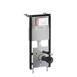 Set- strongframe stelaż podt. z eco spłuk. + steel-r45 stal. przy. spł., Eco flush set Biały mat OMNIRES STFWCECO1R45-RWM