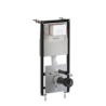 Set- strongframe stelaż podt. z eco spłuk. + steel-r45 stal. przy. spł., Eco flush set Biały mat OMNIRES STFWCECO1R45-RWM