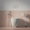 Set- strongframe stelaż podt. z eco spłuk. + steel-r45 stal. przy. spł., Eco flush set Biały mat OMNIRES STFWCECO1R45-RWM