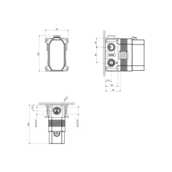 Element podtnkow baterii prsznicowo-wannowej 3-wjściowej Y OMNIRES BOX48X