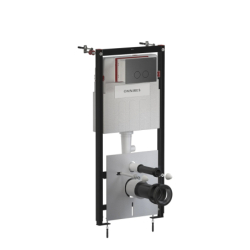 Set- strongframe stelaż podt. z eco spłuk. r45 stal. przy. spł., Eco flush set Grafit szczotkowany OMNIRES STFWCECO1R45-RGR