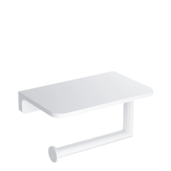 Uchwyt na papier toaletowy z półką, Modern project Biały mat OMNIRES MP60511WM