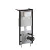 Set- strongframe stelaż podt. z eco spłuk. + steel-r45 stal. przy. spł., Eco flush set Chrom połysk OMNIRES STFWCECO1R45-RCR
