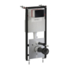Set- strongframe stelaż podt. z eco spłuk. + steel-r45 stal. przy. spł., Eco flush set Czarny mat OMNIRES STFWCECO1R45-RBLM