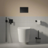 Set- strongframe stelaż podt. z eco spłuk. + steel-r45 stal. przy. spł., Eco flush set Czarny mat OMNIRES STFWCECO1R45-RBLM