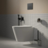 Set- strongframe stelaż podt. z eco spłuk. + steel-r45 stal. przy. spł., Eco flush set Czarny mat OMNIRES STFWCECO1R45-RBLM