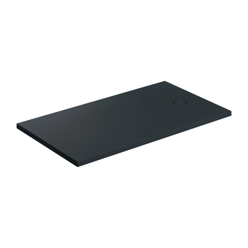 Aquarock kompozytowy brodzik prysznicowy antypoślizgowy, 80 x 140 cm, Aquarock m+ Black lava mat OMNIRES AQUAROCK80-140BLV