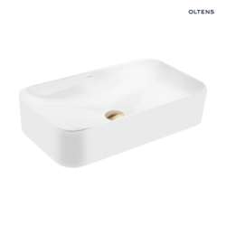Umywalka 61x35 cm nablatowa prostokątna biała Hadsel OLTENS 40326000
