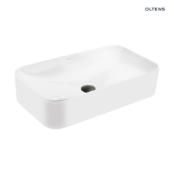 Umywalka 61x35 cm nablatowa prostokątna biała Hadsel OLTENS 40326000
