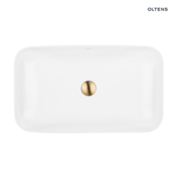Umywalka 61x35 cm nablatowa prostokątna biała Hadsel OLTENS 40326000