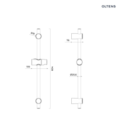 Drążek prysznicowy 60 cm czarny mat Alling OLTENS 37300300