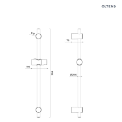 Drążek prysznicowy 90 cm czarny mat Alling OLTENS 37301300