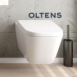 Zestaw miska wisząca PureRim z powłoką SmartClean z deską wolnoopadającą twardą biała Hadsel OLTENS 42540000