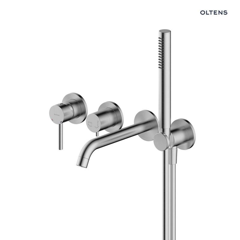 Bateria wannowo-prysznicowa podtynkowa 4-otworowa nikiel Molle OLTENS 34105910