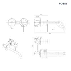 Bateria umywalkowa podtynkowa komplet chrom Rann OLTENS 32107100