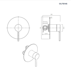 Bateria prysznicowa podtynkowa czarny mat Rann OLTENS 33107300