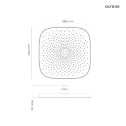 Deszczownica kwadratowa 26 cm czarny mat Vann (S) OLTENS 37008300