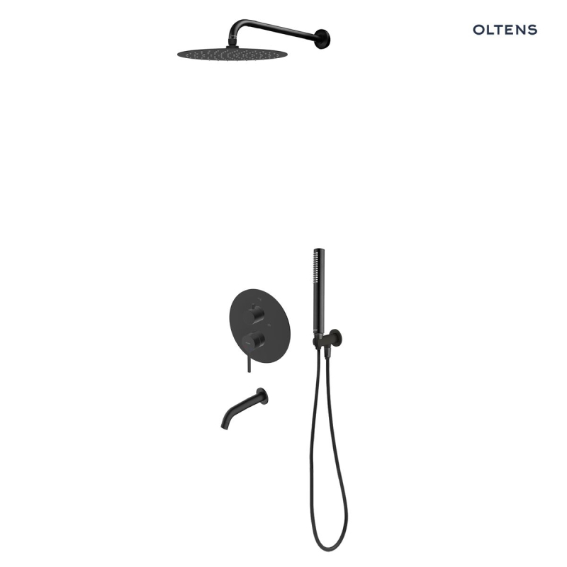 Zestaw zestaw wannowo-prysznicowy podtynkowy czarny mat Rann OLTENS 36633300