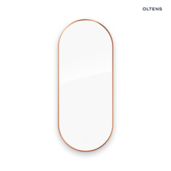 Lustro 50x120 cm owalne z oświetleniem od tyłu z matą grzewczą miedź szczotkowana Nordlis OLTENS 64114610