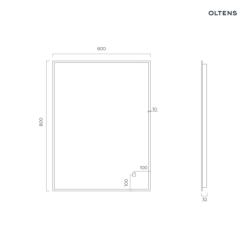 Lustro 60x80 cm prostokątne z oświetleniem od tyłu z matą grzewczą miedź szczotkowana Nordlis OLTENS 64115610