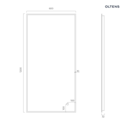 Lustro 60x120 cm prostokątne z oświetleniem od tyłu z matą grzewczą miedź szczotkowana Nordlis OLTENS 64112610