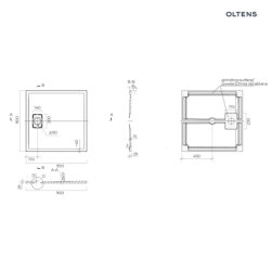 Brodzik kwadratowy 90x90 cm RockSurface kaszmir Bergytan OLTENS 17101900