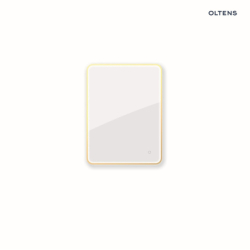 Lustro 60x80 cm prostokątne z oświetleniem z przodu z matą grzewczą złoto szczotkowane Nordlis OLTENS 64116810