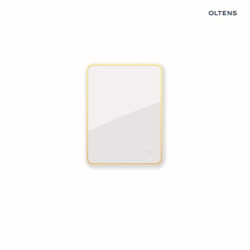 Lustro 60x80 cm prostokątne z oświetleniem od tyłu z matą grzewczą złoto szczotkowane Nordlis OLTENS 64119810