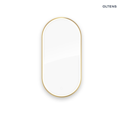 Lustro 50x100 cm owalne z oświetleniem z przodu z matą grzewczą złoto szczotkowane Nordlis OLTENS 64128810