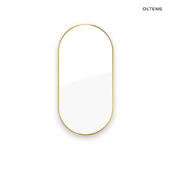 Lustro 50x100 cm owalne z oświetleniem od tyłu z matą grzewczą złoto szczotkowane Nordlis OLTENS 64129810