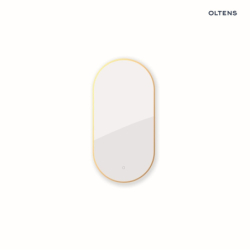 Lustro 50x100 cm owalne z oświetleniem od tyłu z matą grzewczą miedź szczotkowana Nordlis OLTENS 64129610
