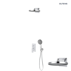 Set bateria wannowo-prysznicowa podtynk z deszczownicą Vann i słuchawką 3 funkcje Havis EasyClick chrom Hadsel OLTENS 36027100