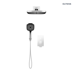 Set  wannowo-prysznicowy podtynk z deszczownicą Vann (S) i słuchawką 3 funkcje Havis EasyClick (S) chrom Hadsel OLTENS 36028100