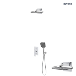 Set  wannowo-prysznicowy podtynk z deszczownicą Vann (S) i słuchawką 3 funkcje Havis EasyClick (S) chrom Hadsel OLTENS 36028100