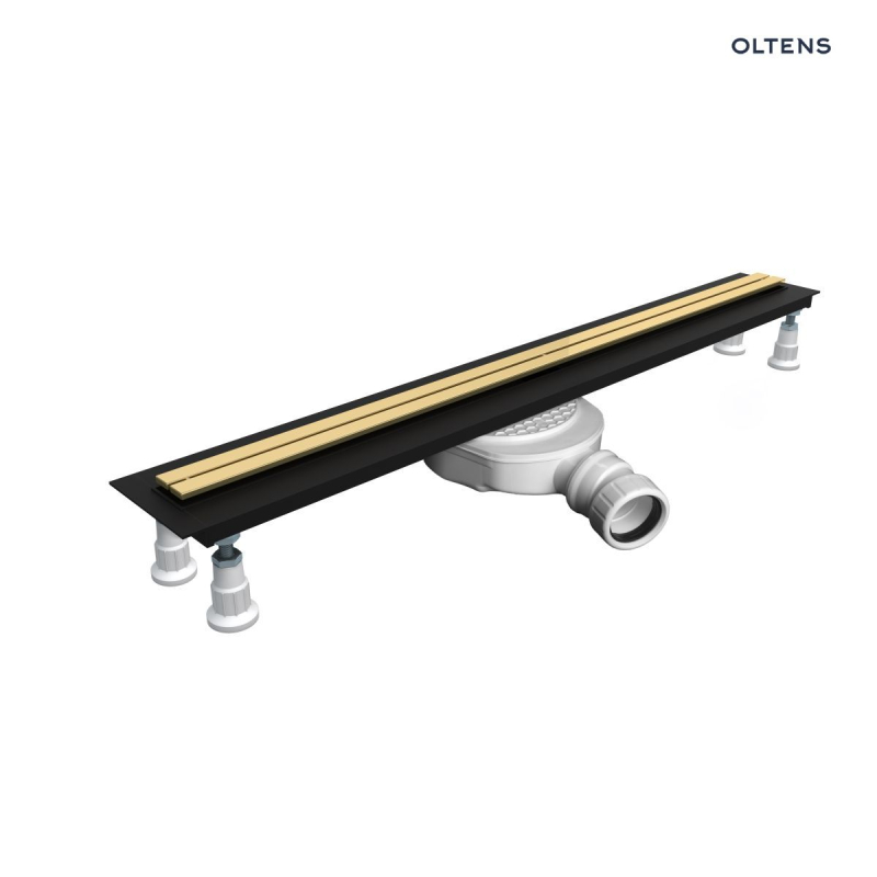 Slim odpływ prysznicowy liniowy 80 cm złoto połysk/złoto szczotkowane Langan OLTENS 30011800
