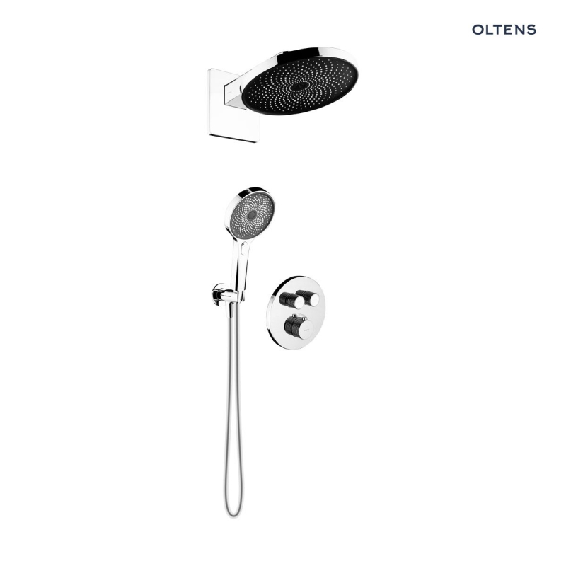 Set bateria wannowo-prysznicowa podtynk z deszczownicą Vann i słuchawką 3 funkcje Havis EasyClick chrom Onega OLTENS 36068100