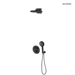 Set  wannowo-prysznicowy podtynk z deszczownicą Vann i słuchawką 3 funkcje Havis EasyClick czarny mat Onega OLTENS 36068300