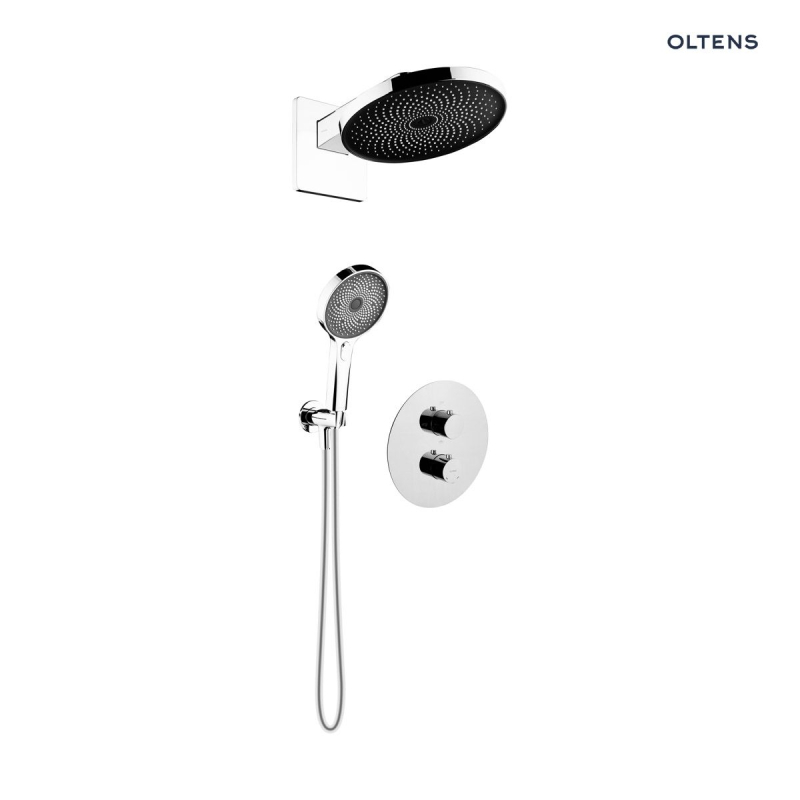 Set bateria wannowo-prysznicowa podtynk z deszczownicą Vann i słuchawką 3 funkcje Havis EasyClick chrom Katla OLTENS 36062100