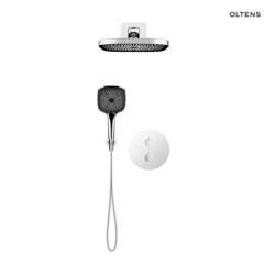 Set  wannowo-prysznicowy podtynk z deszczownicą Vann (S) i słuchawką 3 funkcje Havis EasyClick (S) chrom Katla OLTENS 36063100