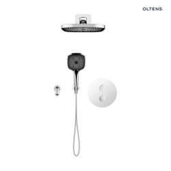 Set  wannowo-prysznicowy podtynk z deszczownicą Vann (S) i słuchawką 3 funkcje Havis EasyClick (S) chrom Katla OLTENS 36066100
