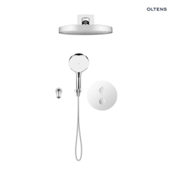 Set bateria wannowo-prysznicowa podtynk z deszczownicą Regna i słuchawką 3 funkcje Luva EasyClick chrom Katla OLTENS 36067100