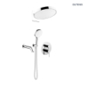 Set bateria wannowo-prysznicowa podtynk z deszczownicą Regna i słuchawką 3 funkcje Luva EasyClick chrom Rann OLTENS 36075100