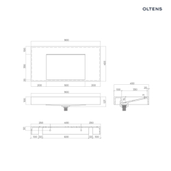 Umywalka 90x45 cm ścienna LavaForm biały mat Stila OLTENS 40002900