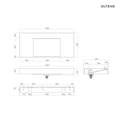 Umywalka 100x45 cm ścienna LavaForm biały mat Stila OLTENS 40003900